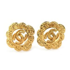 Chanel Cc Logo Clip-On Earrings Gold- #208634C53B